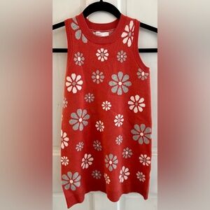 EVSIE NWT Girls Floral Sweater Tank Dress, Size 9